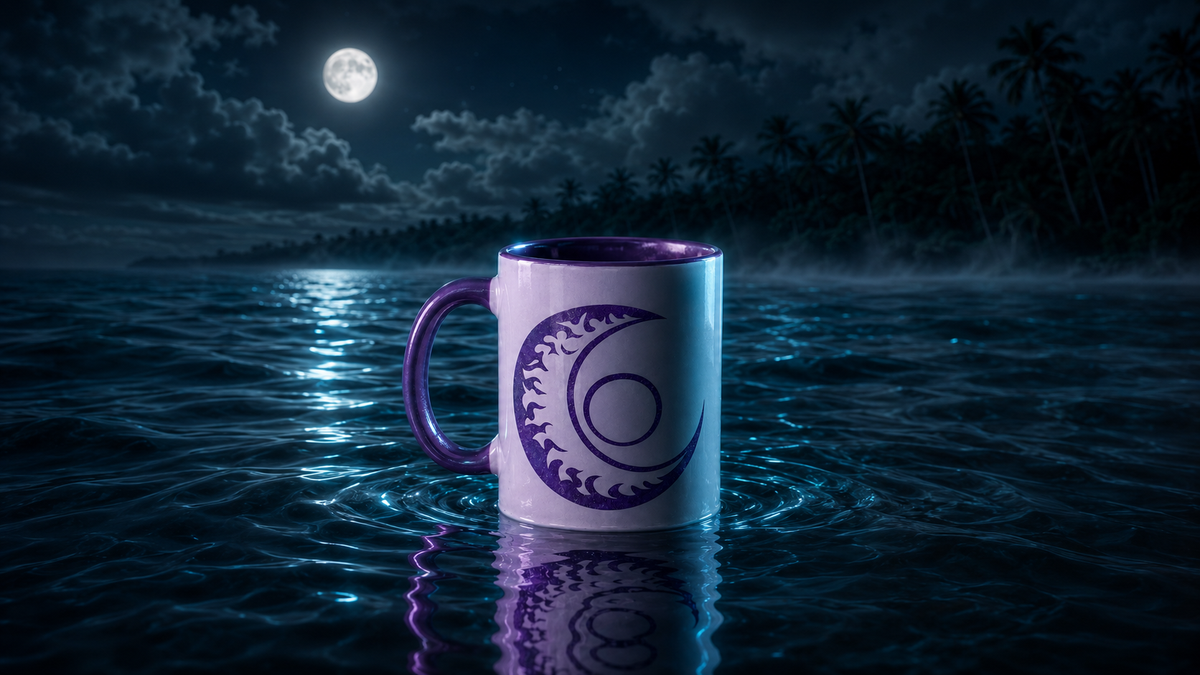 Maroya Tribe Accent Mug in moonlit water