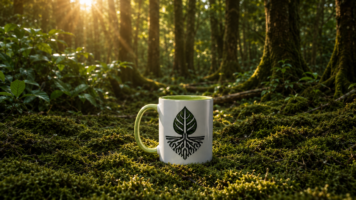 Emittun Tribe Accent Mug in sunlit rainforest