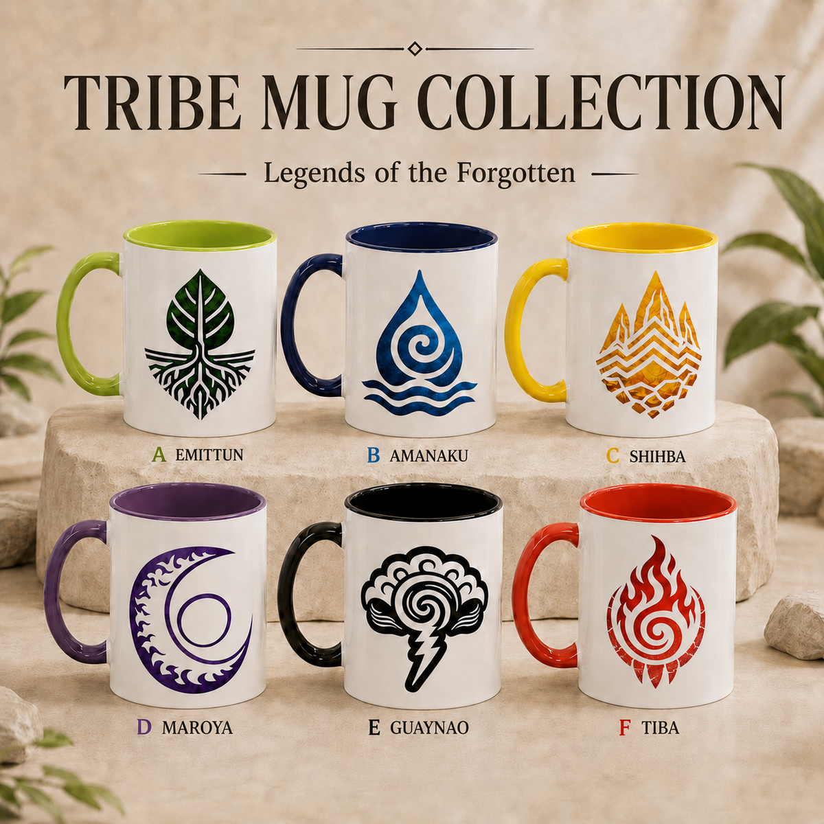 Tribe Mug Collection - las 6 tazas de las tribus de Borikén